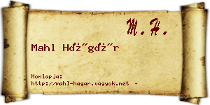 Mahl Hágár névjegykártya